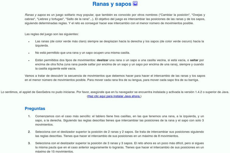 Ministerio De Educacion: Ranas Y Sapos Interactive Ministerio De Educacion: Ranas Y Sapos Interactive
