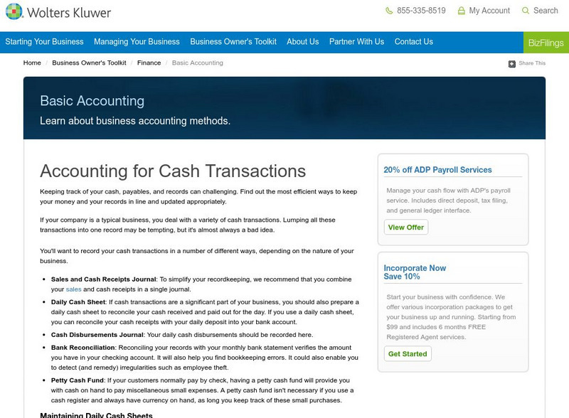 Small Business Guide: Accounts Receivable Website