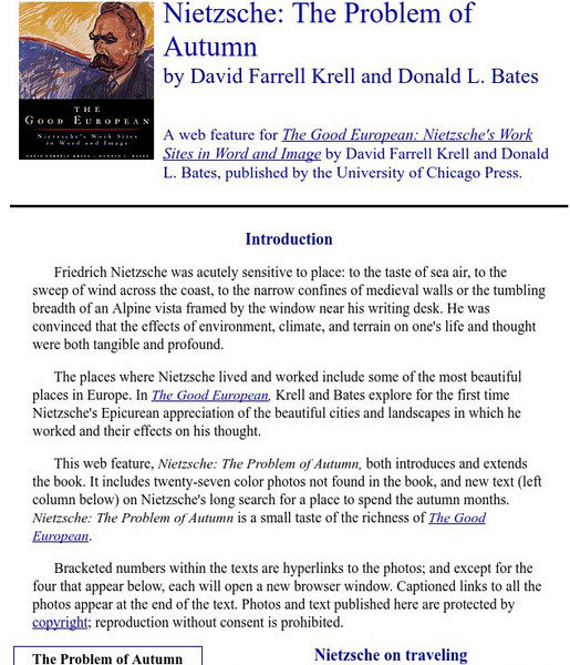 University of Chicago Press: Nietzsche's Travels Handout University of Chicago Press: Nietzsche's Travels Handout