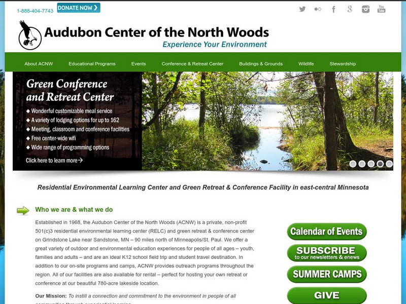 Audubon Center of the North Woods: Who We Are & What We Do Website
