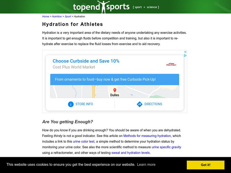 Top End Sports: Hydration for Athletes Article Top End Sports: Hydration for Athletes Article