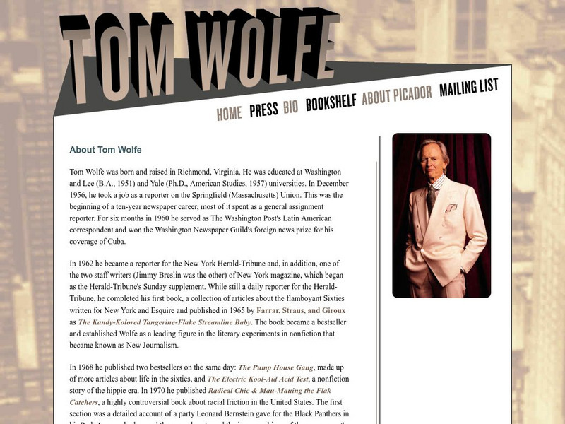 Tom Wolfe Official Site Website