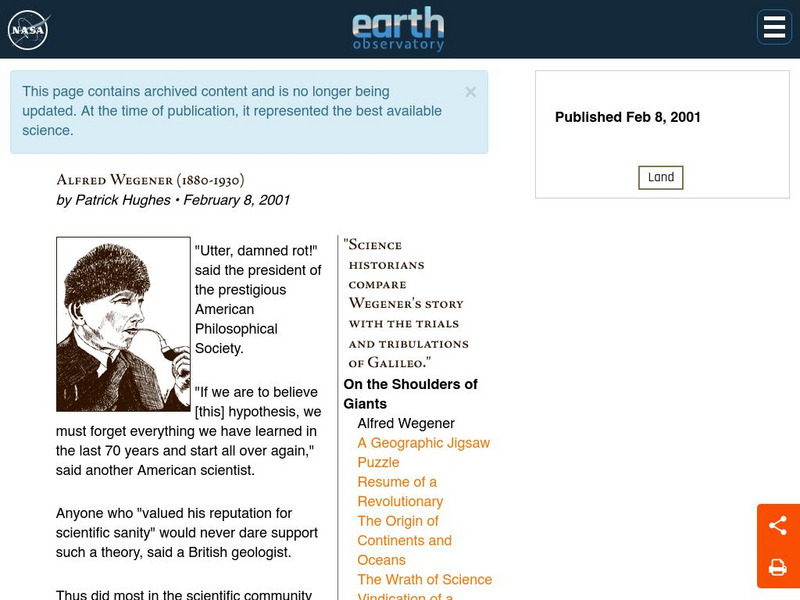 Nasa: Alfred Wegener Handout Nasa: Alfred Wegener Handout