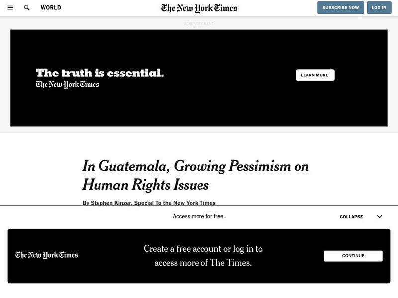 New York Times: Growing Pessimism on Human Rights Issues Website New York Times: Growing Pessimism on Human Rights Issues Website