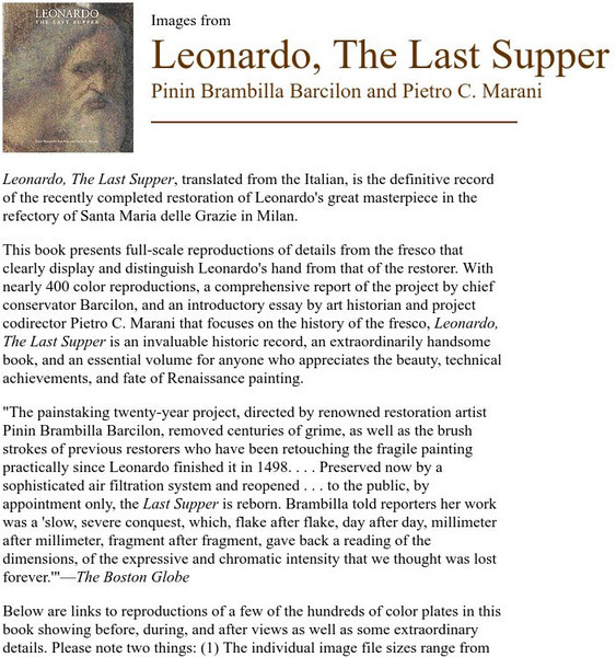 University of Chicago Press: Leonardo, the Last Supper Article University of Chicago Press: Leonardo, the Last Supper Article