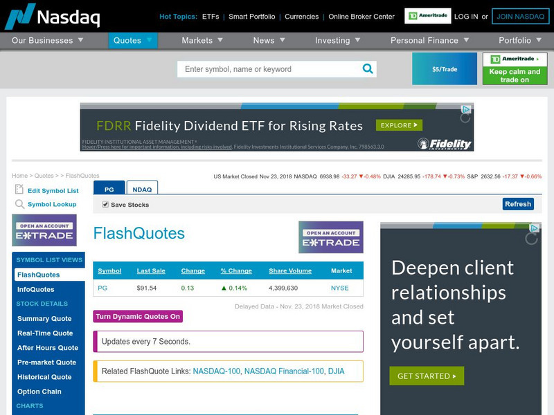 Nasdaq: Flashquotes Website Nasdaq: Flashquotes Website