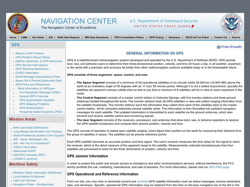 Uscg Navigation Center: Gps General Information Website Uscg Navigation Center: Gps General Information Website
