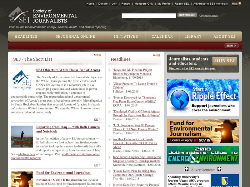 The Society of Environmental Journalists Activity The Society of Environmental Journalists Activity