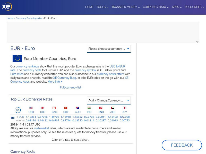 Xe.com: About the "Euro" Currency Website Xe.com: About the "Euro" Currency Website