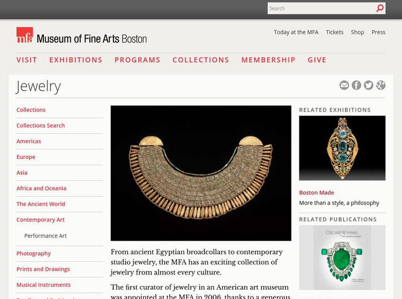 Museum of Fine Arts, Boston: Collection Tours: Jewelry Highlights Website Museum of Fine Arts, Boston: Collection Tours: Jewelry Highlights Website