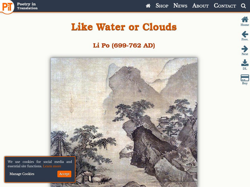 Ovid & Others: Like Water or Clouds: Li Po (Poems) eBook