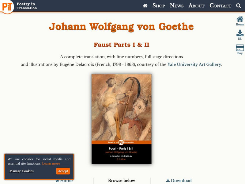 Poetry in Translation: Goethe: "Faust, Parts I and Ii" eBook