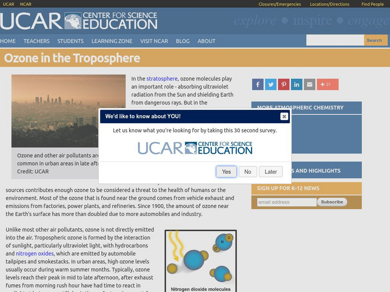 Ucar: Tropospheric Ozone, the Polluter Unit Plan Ucar: Tropospheric Ozone, the Polluter Unit Plan