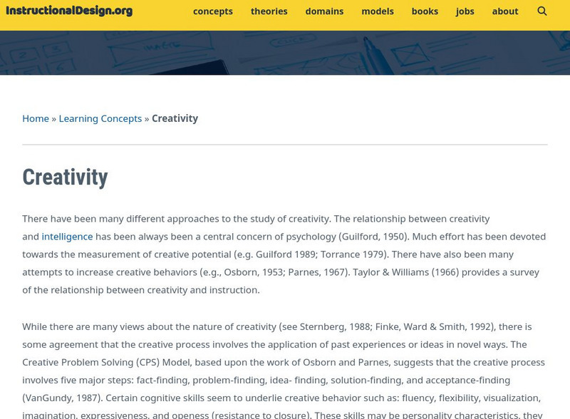 Instructional Design: Creativity Activity Instructional Design: Creativity Activity