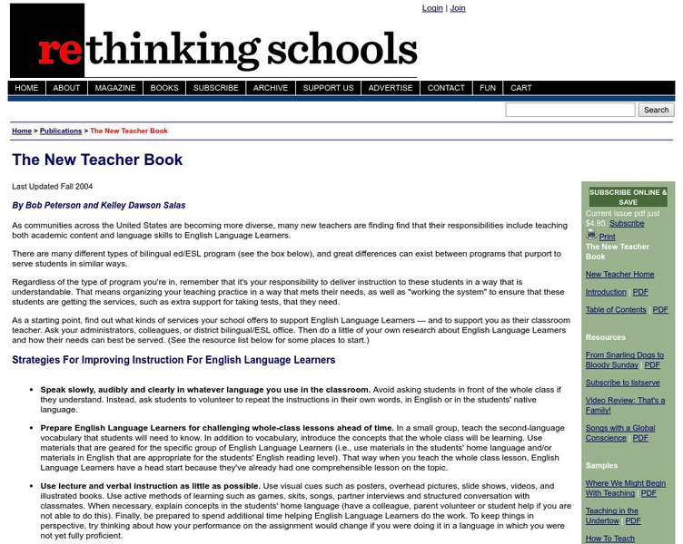 Working Effectively With English Language Learners Article Working Effectively With English Language Learners Article
