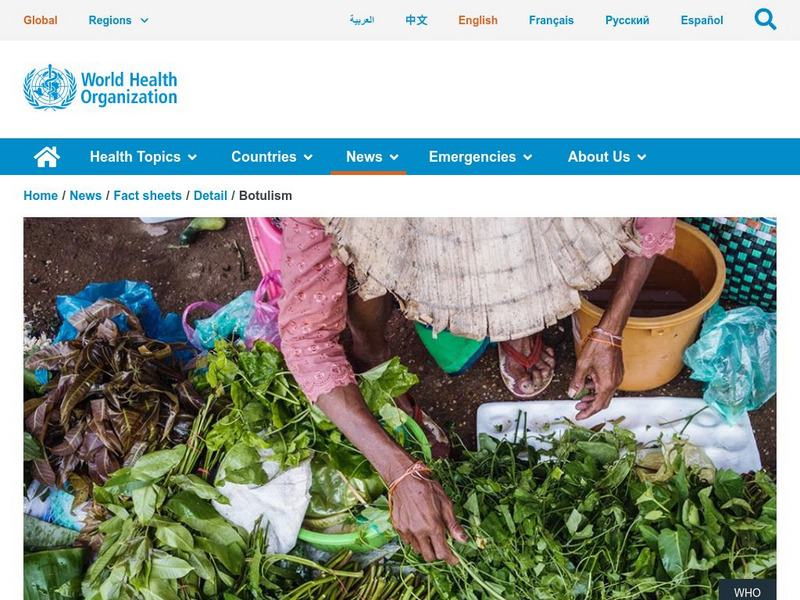 World Health Organization: Botulism Website World Health Organization: Botulism Website