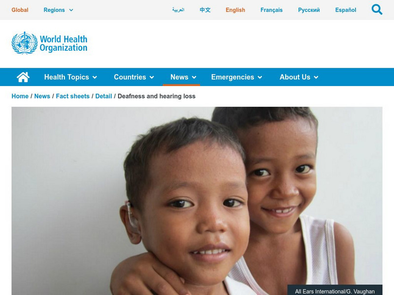 World Health Organization: Deafness and Hearing Impairment Handout World Health Organization: Deafness and Hearing Impairment Handout