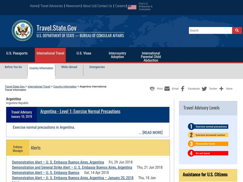 U. S. Department of State: Argentina Activity U. S. Department of State: Argentina Activity