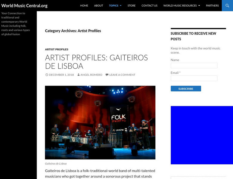 World Music Central: Paco De Lucia Website