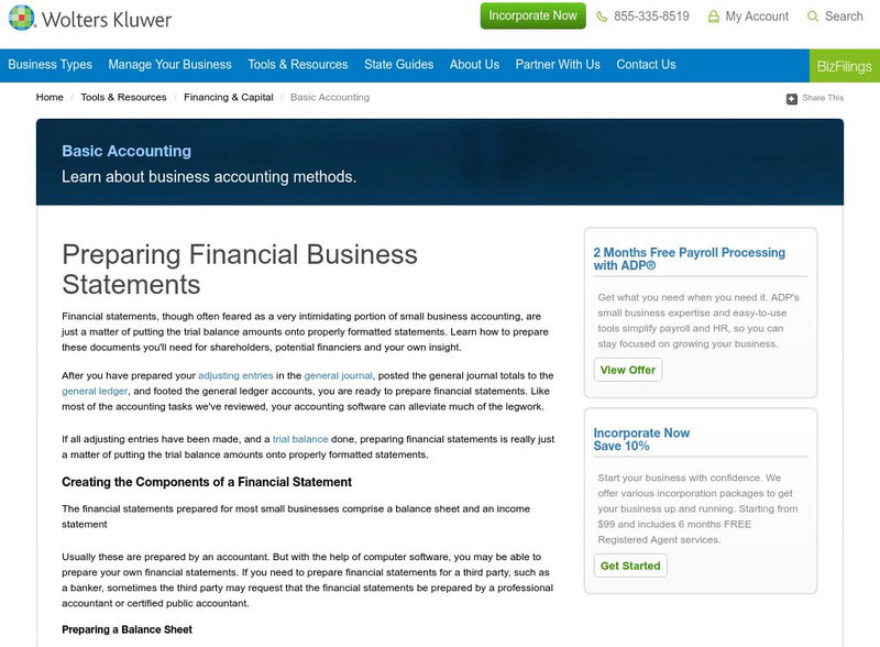 Small Business Guide: Financial Statements Article Small Business Guide: Financial Statements Article