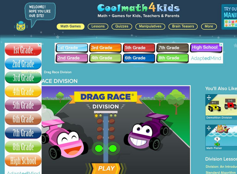 Coolmath: Coolmath4kids: Drag Race Division Interactive Coolmath: Coolmath4kids: Drag Race Division Interactive