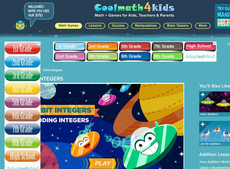 Coolmath: Coolmath4kids: Orbit Integers Interactive Coolmath: Coolmath4kids: Orbit Integers Interactive