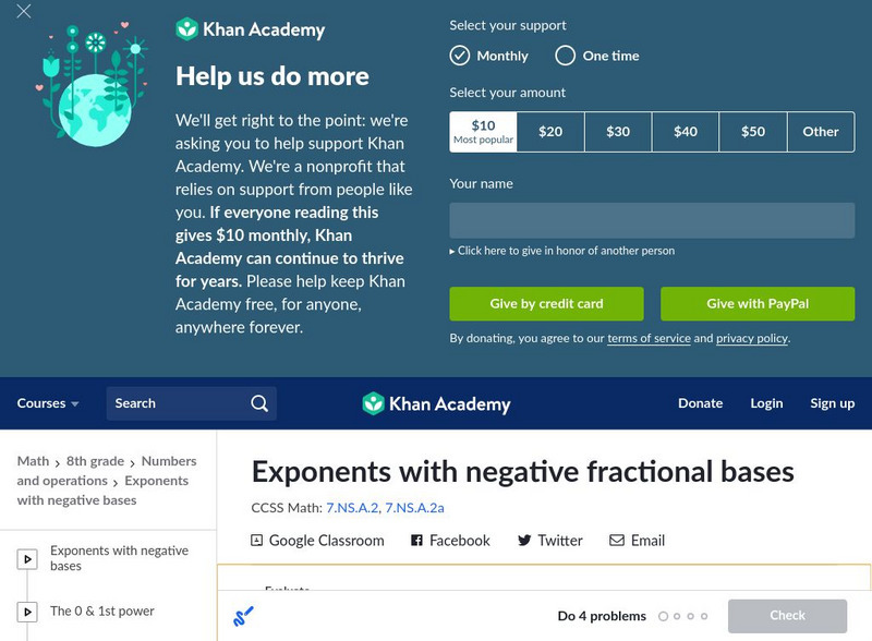 Khan Academy: Exponents With Negative Fractional Bases Unit Plan Khan Academy: Exponents With Negative Fractional Bases Unit Plan