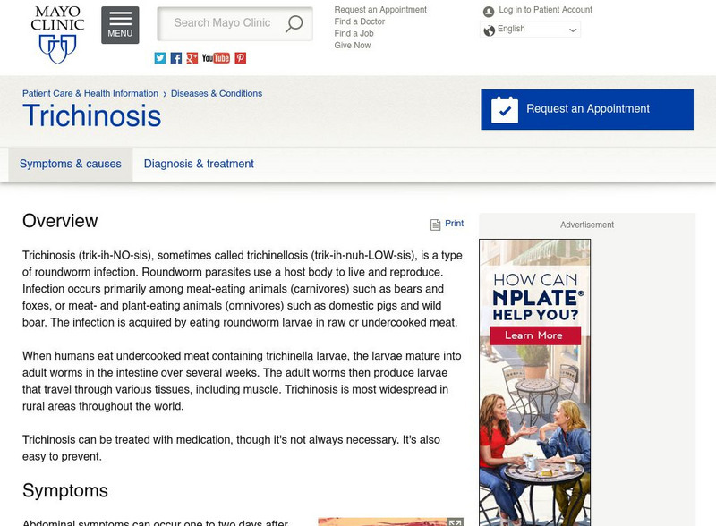 Mayo Clinic: Infectious Diesease: Trichinosis Handout Mayo Clinic: Infectious Diesease: Trichinosis Handout