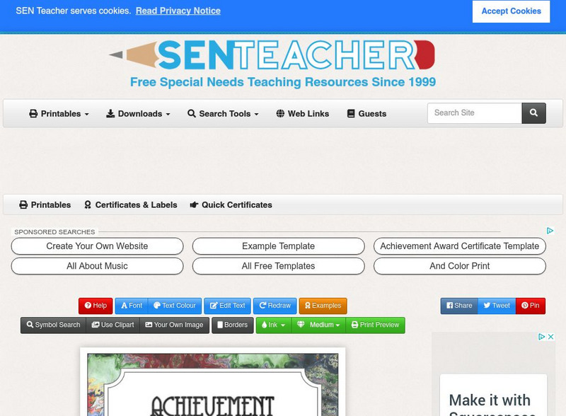 Sen Teacher: Quick Certificate Maker Website
