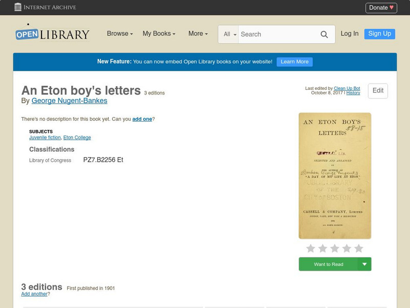 Open Library: An Eton Boy's Letters eBook Open Library: An Eton Boy's Letters eBook