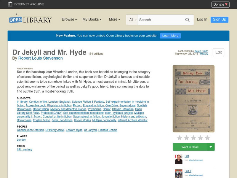 Open Library: Dr. Jekyll and Mr. Hyde eBook Open Library: Dr. Jekyll and Mr. Hyde eBook