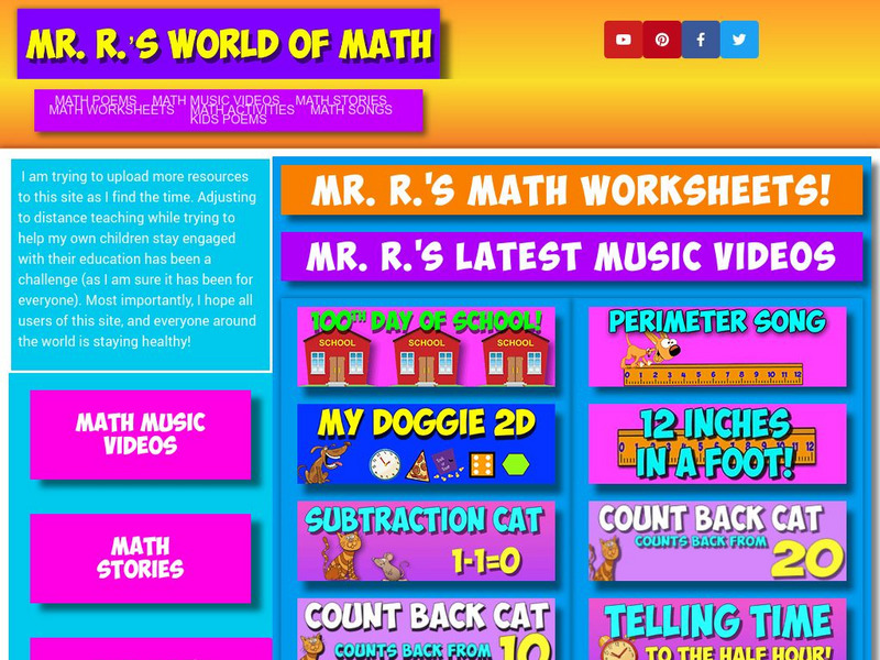Welcome to mr.r's World of Math!!! Activity Welcome to mr.r's World of Math!!! Activity