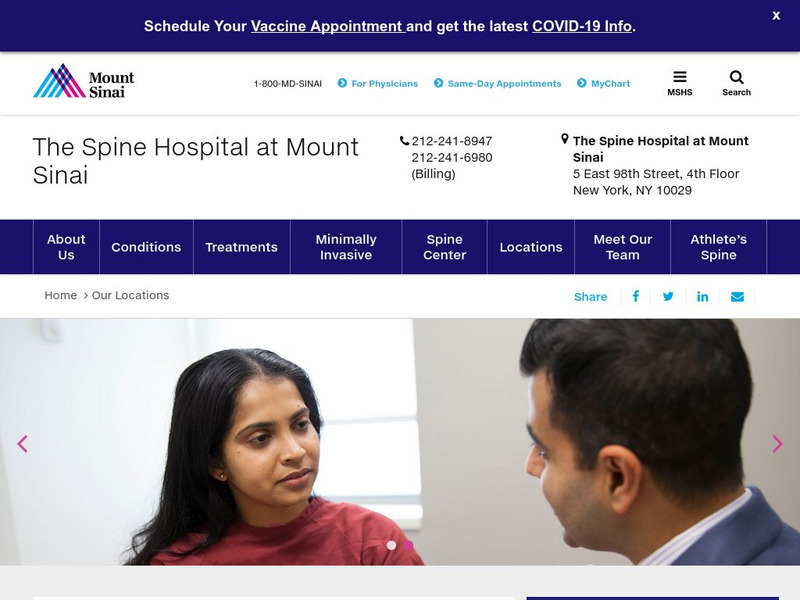 Mount Sinai: The Spine Hospital at Mount Sinai: Back and Neck Pain Website