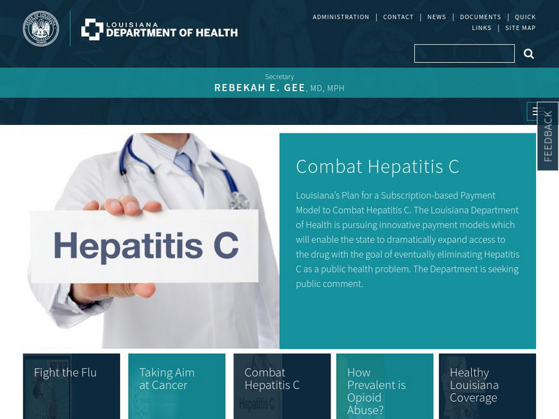 Louisiana Department of Health and Hospitals Website