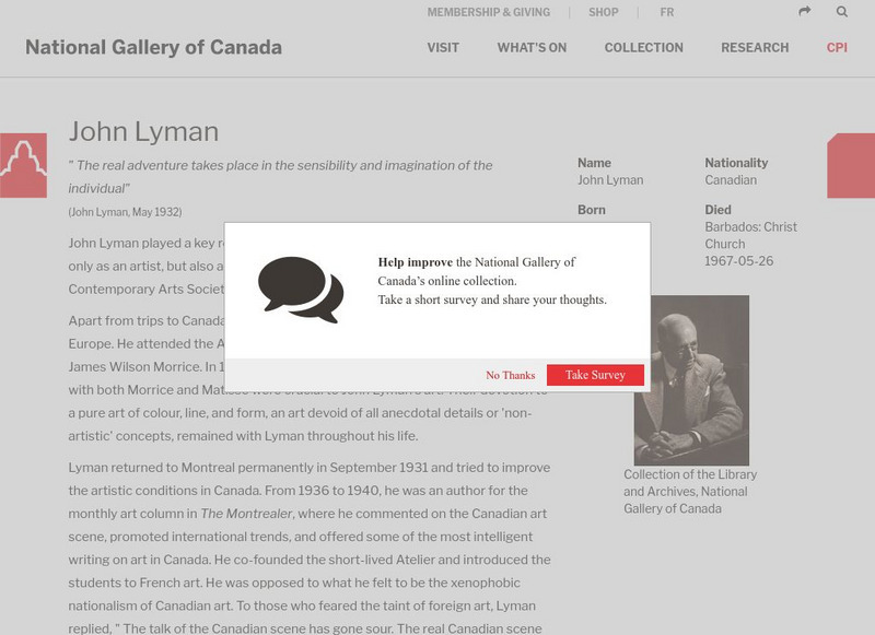 National Gallery of Canada: John Lyman (1886 1967) Handout National Gallery of Canada: John Lyman (1886 1967) Handout