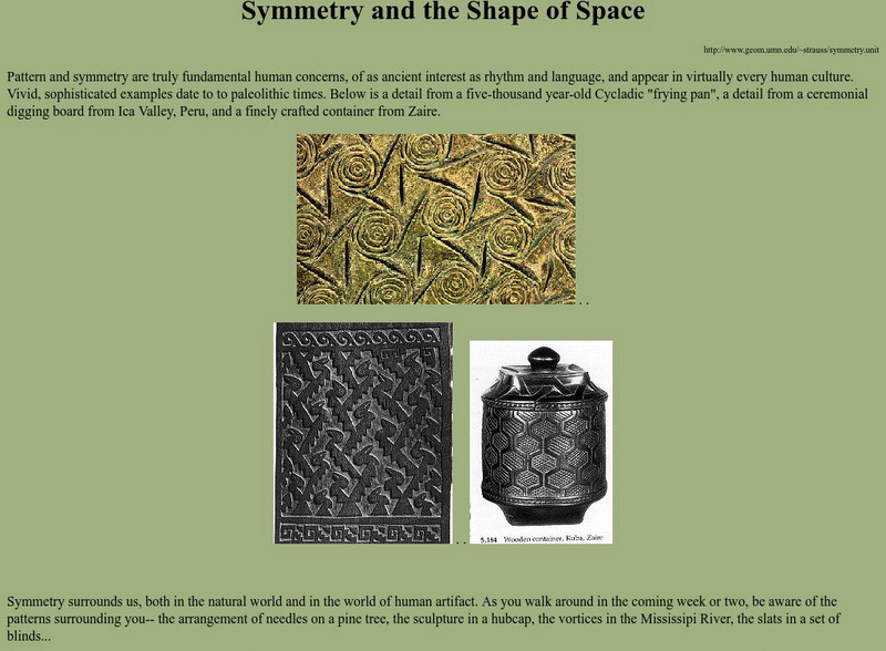 Univ. Of Arkansas: Symmetry and the Shape of Space Graphic Univ. Of Arkansas: Symmetry and the Shape of Space Graphic