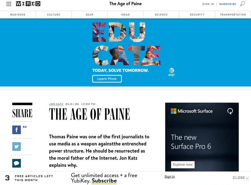 Wired.com: The Age of Paine Article Wired.com: The Age of Paine Article