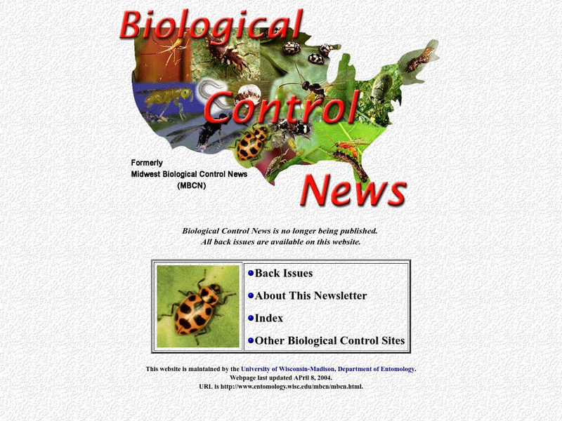 University of Wisconsin: Biological Control News Website