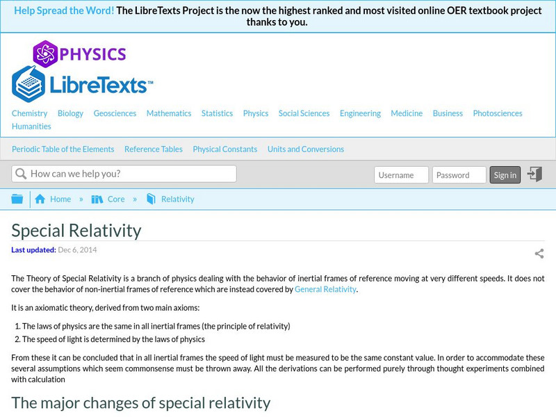 Libre Texts: Physics: Special Relativity eBook Libre Texts: Physics: Special Relativity eBook