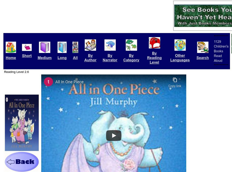 Just Books Read Aloud: Jill Murphy: All in One Piece eBook