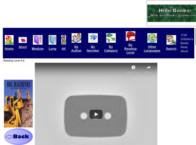 Just Books Read Aloud: Angela Royston: Big Machines eBook