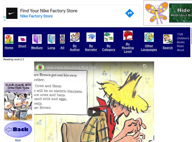 Just Books Read Aloud: Doreen Cronin: Click Clack Moo: Cows That Type eBook