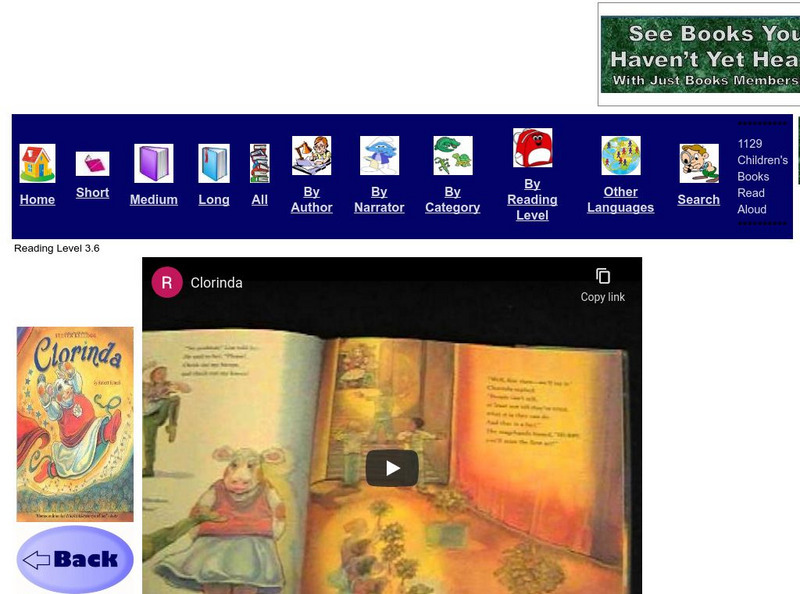Just Books Read Aloud: Robert Kinerk: Clorinda eBook