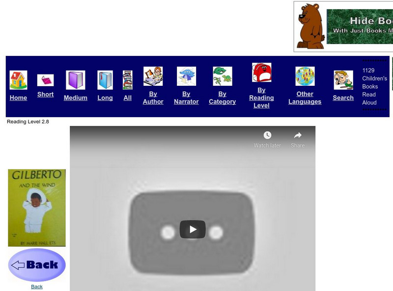 Just Books Read Aloud: Marie Hall: Gilberto and the Wind eBook
