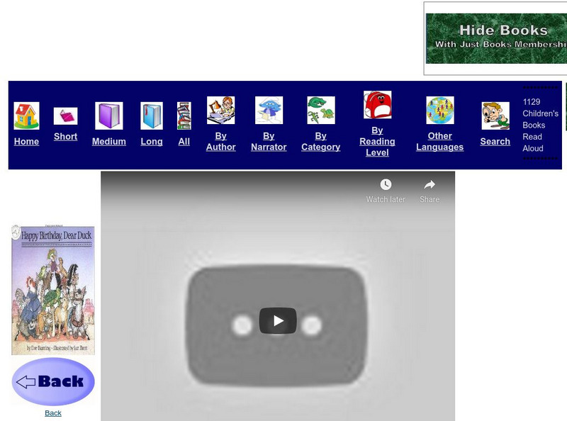 Just Books Read Aloud: Eve Bunting: Happy Birthday Dear Duck eBook