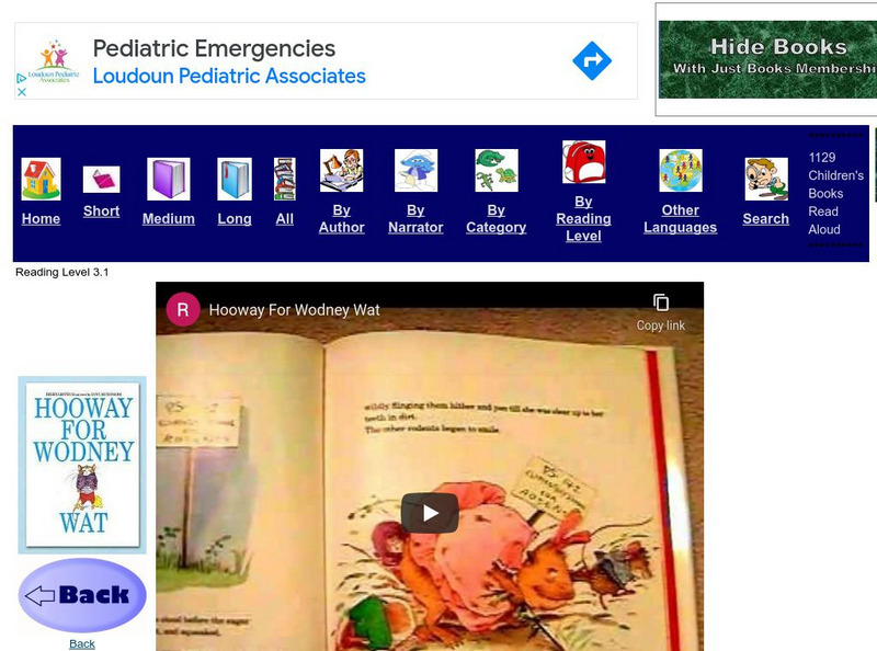 Just Books Read Aloud: Helen Lester: Hooway for Wodney Wat eBook