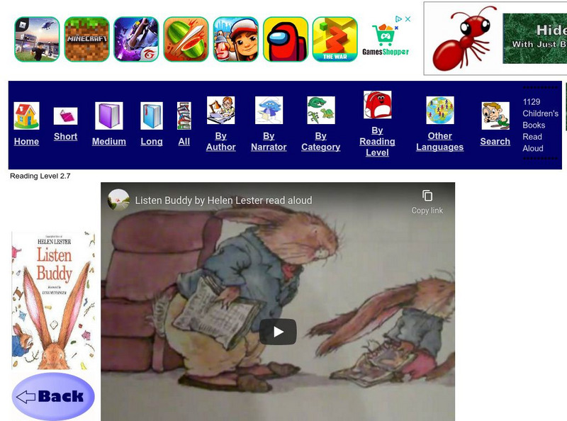 Just Books Read Aloud: Helen Lester and Lynn Munsinger: Listen Buddy eBook
