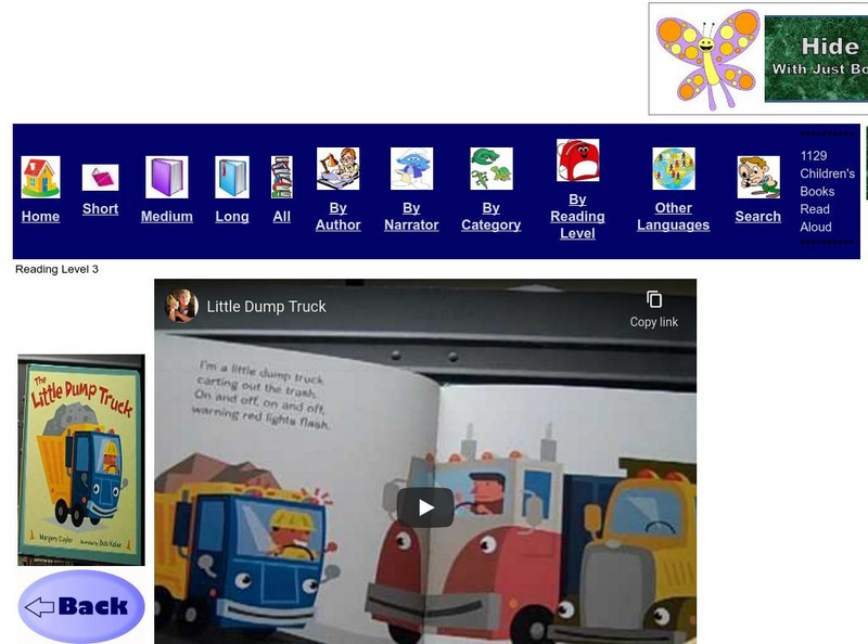 Just Books Read Aloud: Margery Cuyler and Bob Kolar: Little Dump Truck eBook Just Books Read Aloud: Margery Cuyler and Bob Kolar: Little Dump Truck eBook