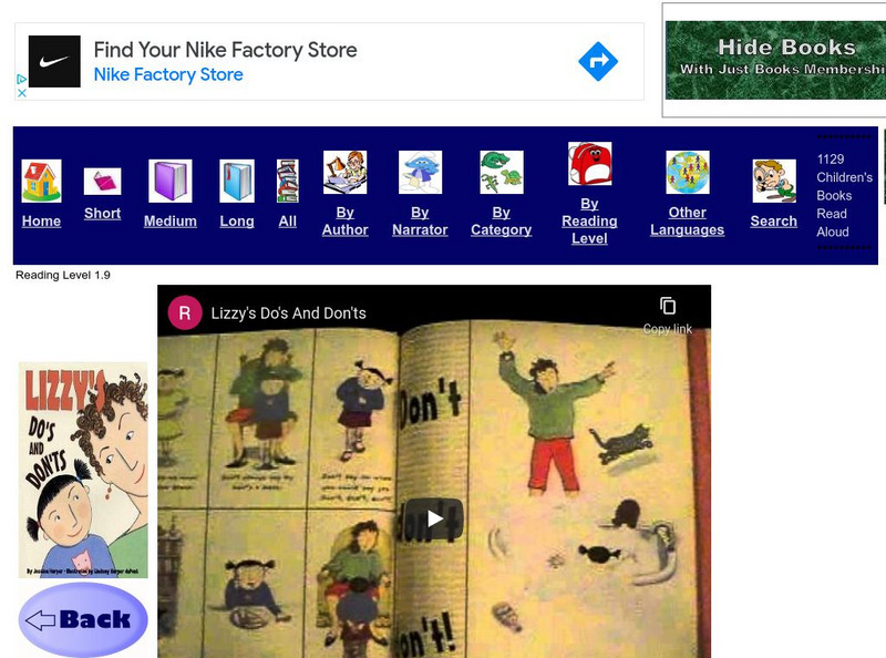 Just Books Read Aloud: Jessica Harper and Lindsay Du Pont: Lizzy's Do's and Don eBook