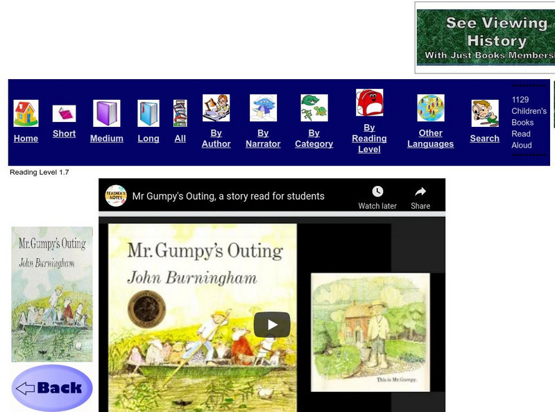 Just Books Read Aloud: John Burningham: Mr. Gumpy's Outing eBook Just Books Read Aloud: John Burningham: Mr. Gumpy's Outing eBook